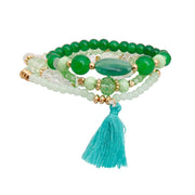 Jade Green Bead 4 Pcs Bracelets