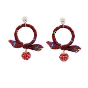 Burgundy Ring Earrings