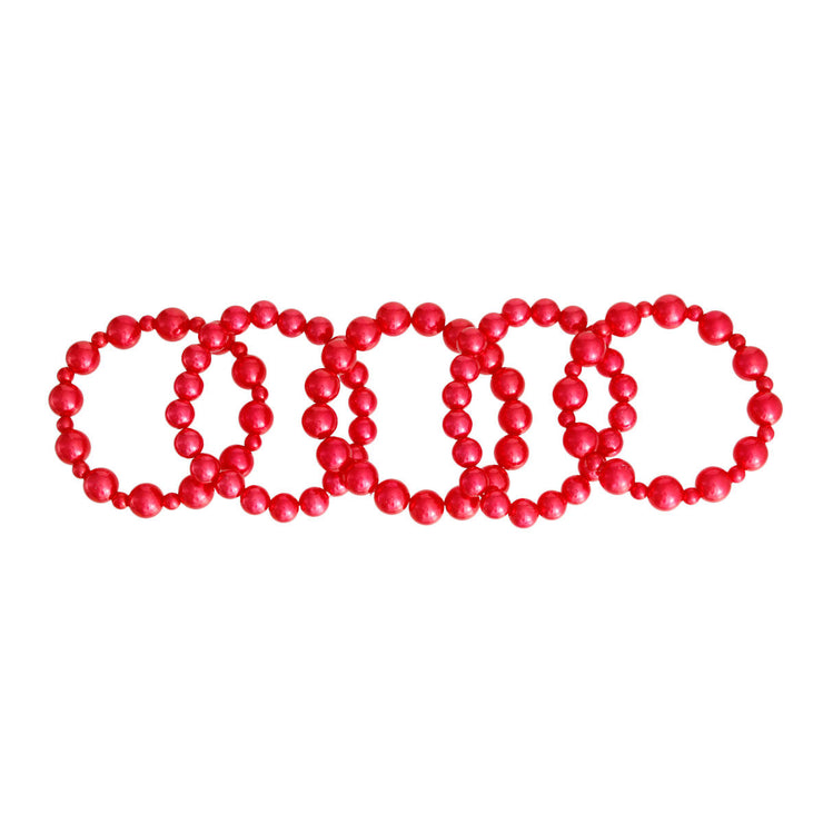 Red Pearl Bracelets 5 Pcs