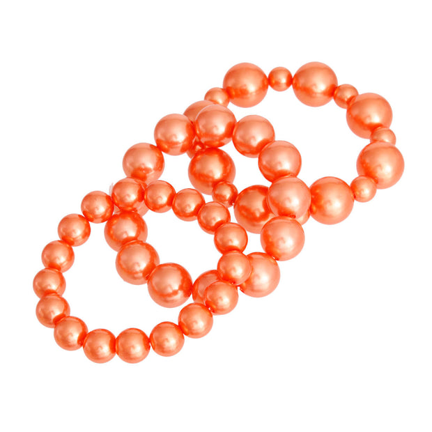 Orange Pearl 3 Pcs Bracelets