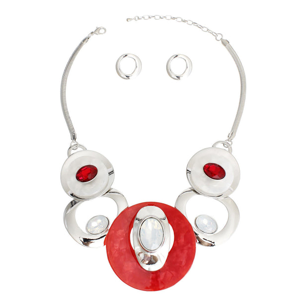 DST Red White Circular Bib for Women