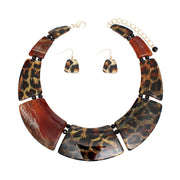 Necklace Marbled Leopard Plate Collar for Women