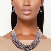 34 Strand Gray Bead Necklace