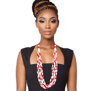 Long Red White Toggle DST Necklace|32 inches