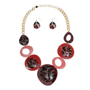 Necklace Marbled Red Leopard Links for Women