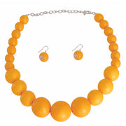 Yellow Graduated Bubble Gum Necklace Set