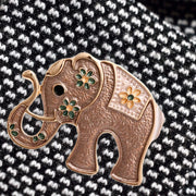 Brown and Gold Elephant Magnet Brooch