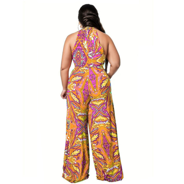 1XL Orange Paisley Jumpsuit