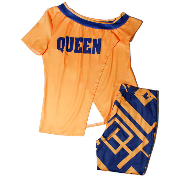 3XL Orange Queen Outfit Set