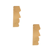 Gold Brass Easter Island Earrings