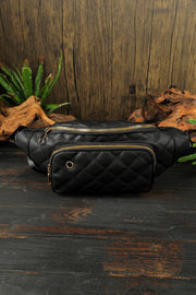 Black Rhombus Pattern Simple Waist Bag