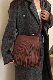 Suede Fringe Shoulder Bag