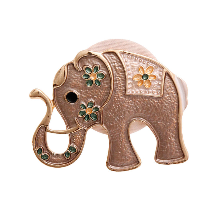 Brown and Gold Elephant Magnet Brooch