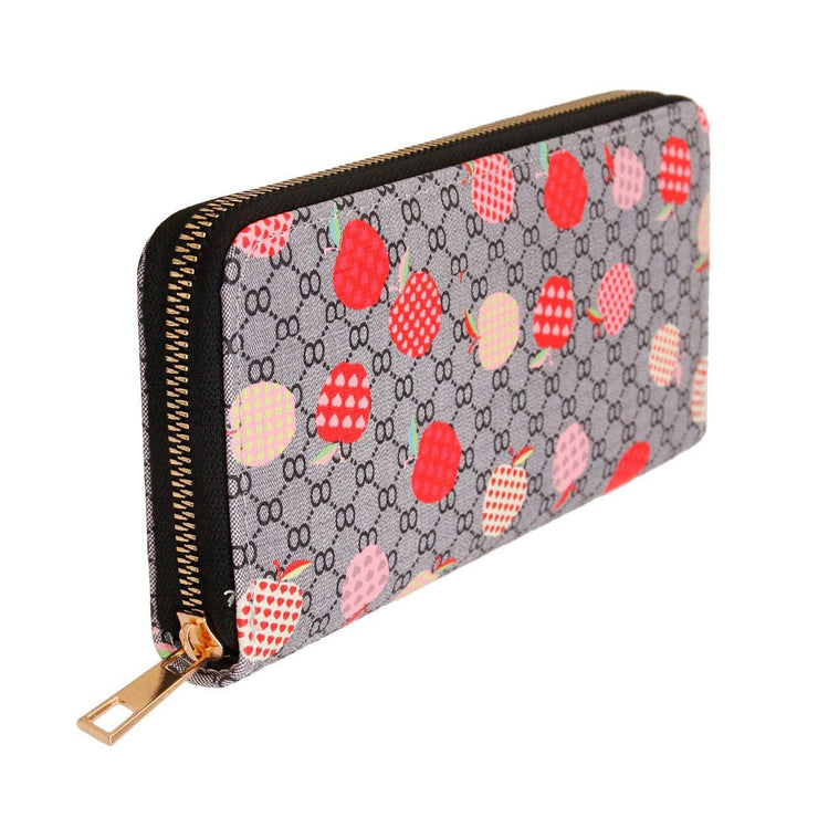 Apple Allure: Woven Wallet in Gray