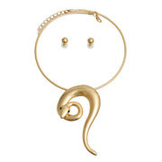 Gold Rigid Coiled Snake Necklace