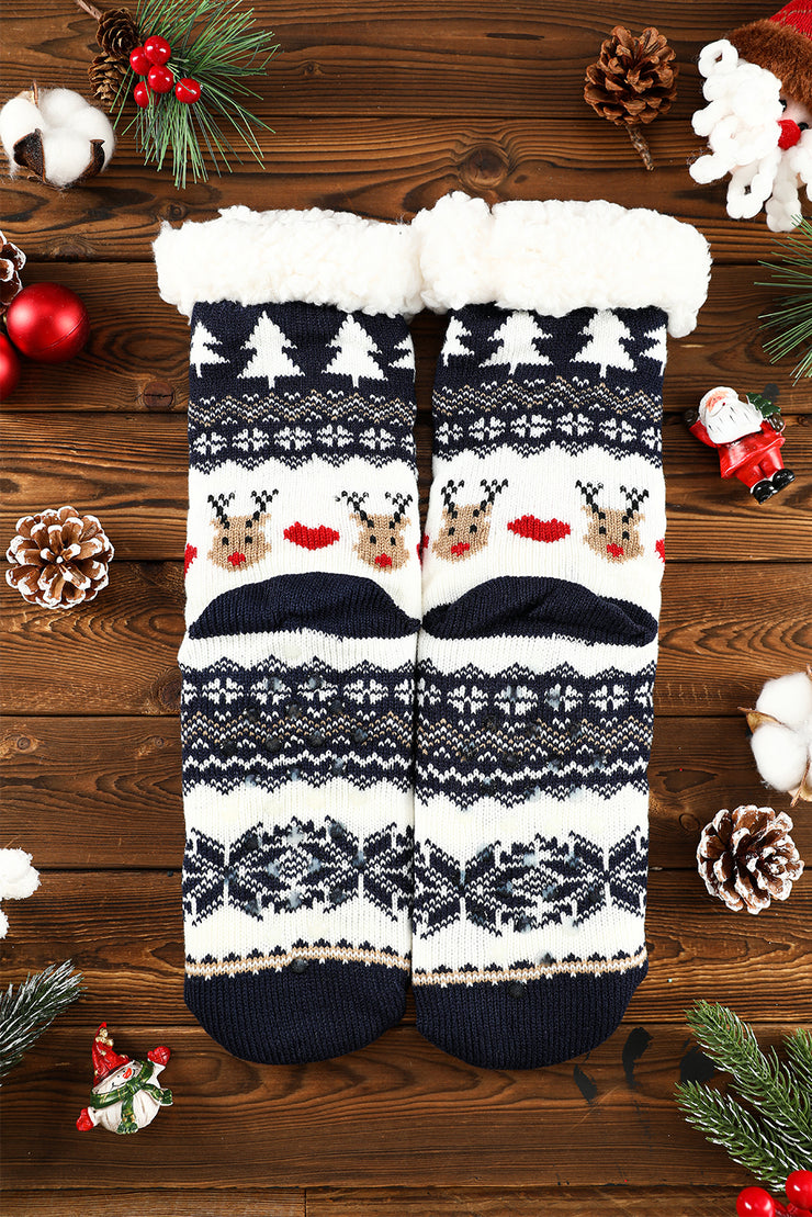 Black Christmas Flake Thermal Socks