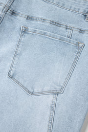 Beau Blue Light Wash Exposed Seam Plus Size Jeans