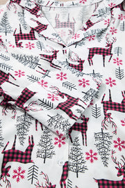 White Christmas Printed Shirt and Pants Pajama Set