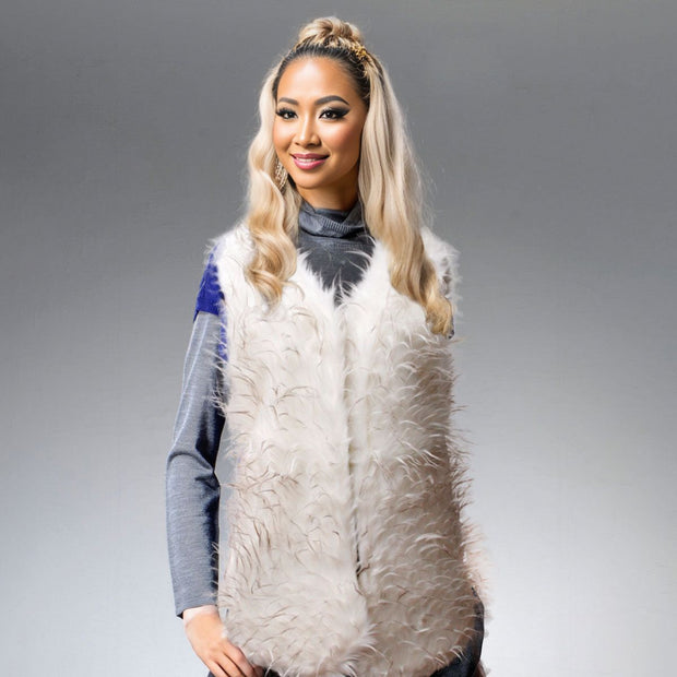 White Faux Fur Fashion Vest