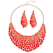 Brilliant Red Round Cut Crystal Necklace