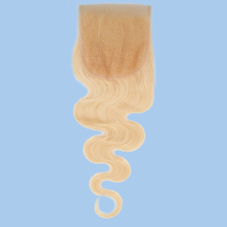 Blonde Body Wave 4x4 Transparent Closure