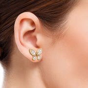 Gold 3 Pcs Butterfly Stud Set