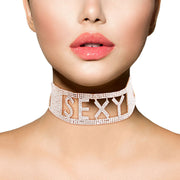 Gold SEXY 18 Row Rhinestone Choker