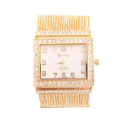 Gold Square Face Ball Chain Watch