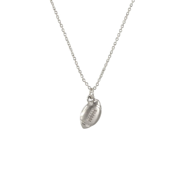 Matte Silver Football Necklace