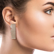 Silver Brass Easter Island Earrings