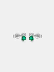 925 Sterling Silver Inlaid Zircon Stud Earrings