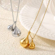 Stainless Steel Water Drop Shape Pendant Necklace