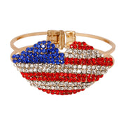 Rhinestone Lips Hinge Bracelet