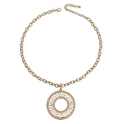 Gold Cable Chain Pearl Greek Necklace