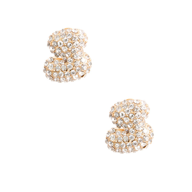 S Initial Rhinestone Studs