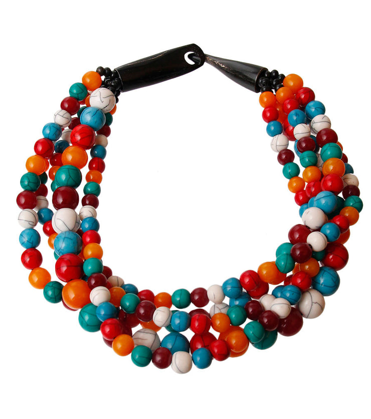 Cracked Multi Color Buffalo Horn Necklace