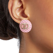 Pretty in Pink Quilted Studs - Bespoke Style