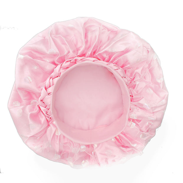 Bonnet Light Pink Satin Wide Edge Double Layer