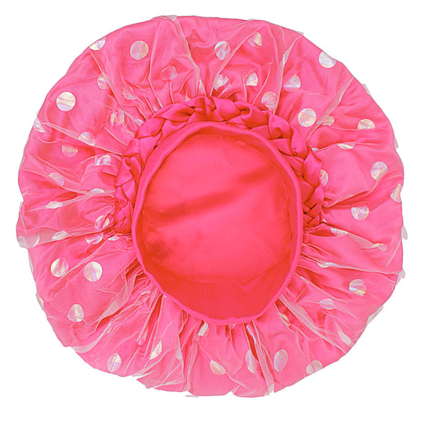 Bonnet Hot Pink Satin Wide Edge Double Layer Women