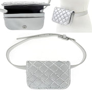 Silver Quilted Belt Bag