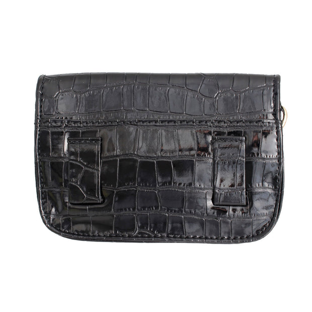 Black Croc Belt Bag