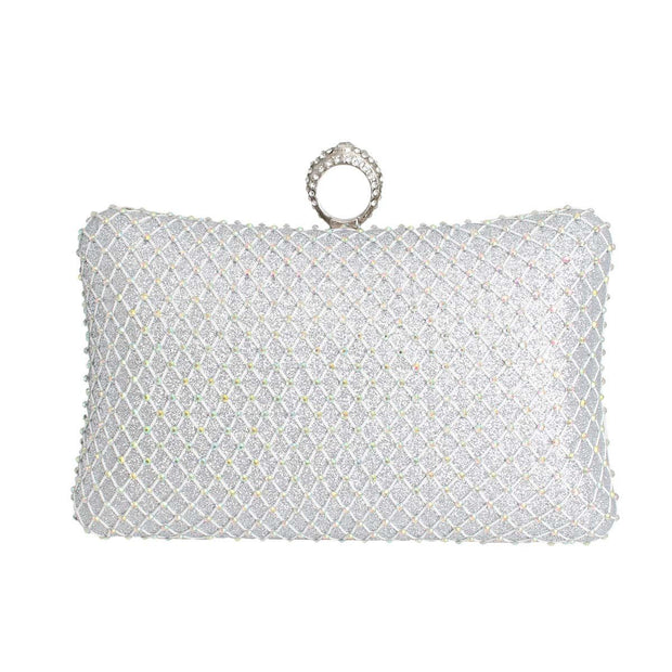 Silver Hardcase Ring Clutch