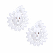 Clip On Medium Silver Hook Pearl Earring for Women