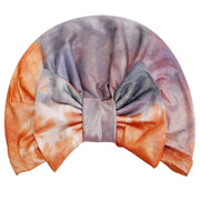 Orange Tie Dye Bow Turban