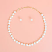 Necklace Cream Glass 10mm Pearls for Women