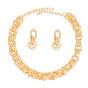 Chain Necklace Gold Double Oval Link Set for Women