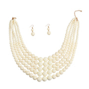 Ivory Bead 5 Strand Necklace