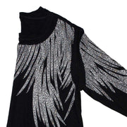 Long Sleeve Shirt Black Bling Wings for Women