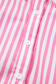 Pink Stripe Dolman Sleeve Oversize Shirt