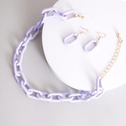 Lavender Rubber Coated Chain Necklace